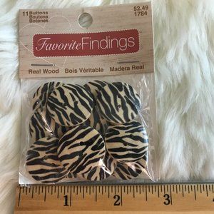 11 wood animal striped Buttons New - $1 if bundled